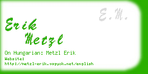 erik metzl business card